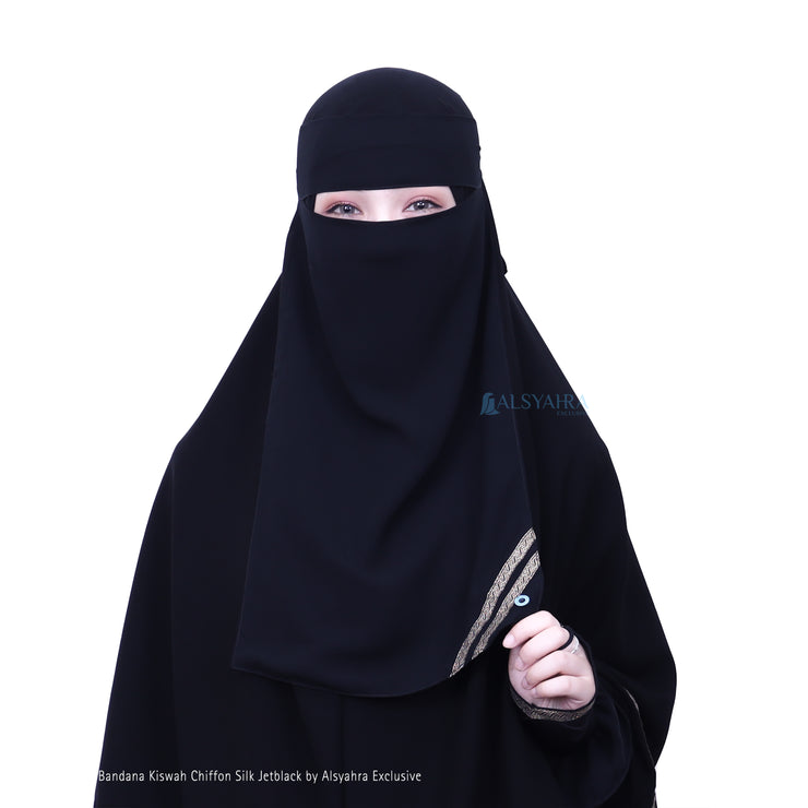 Niqab Bandana Kiswah Sifon Silk Jetblack Alsyahra Exclusive