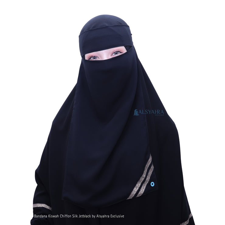 Niqab Bandana Kiswah Sifon Silk Jetblack Alsyahra Exclusive