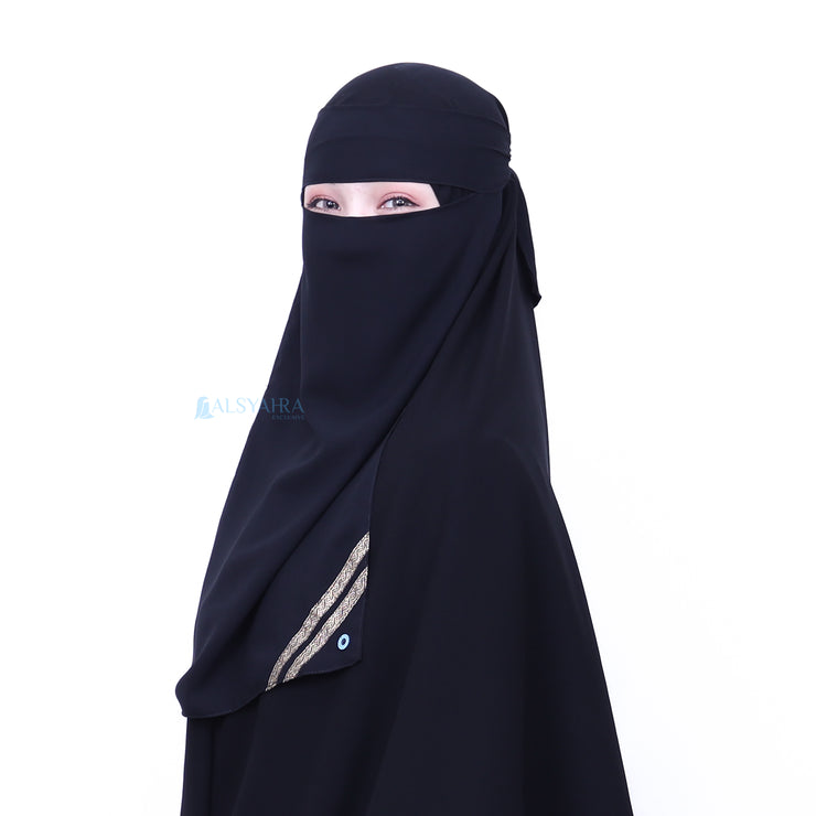 Niqab Bandana Kiswah Sifon Silk Jetblack Alsyahra Exclusive