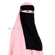 Niqab Bandana Pulldown Sifon Silk Jetblack Alsyahra Exclusive