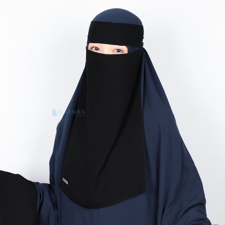Niqab Bandana Raudhah Sifon Jetblack Alsyahra Exclusive