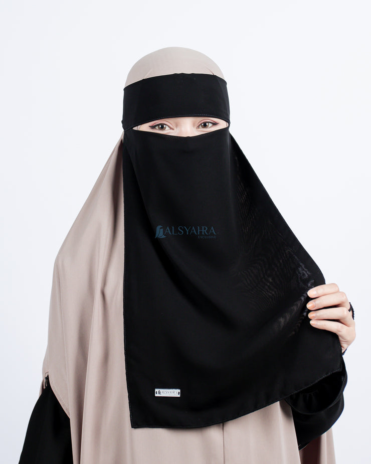 Niqab Bandana Sifon Jetblack Alsyahra Exclusive