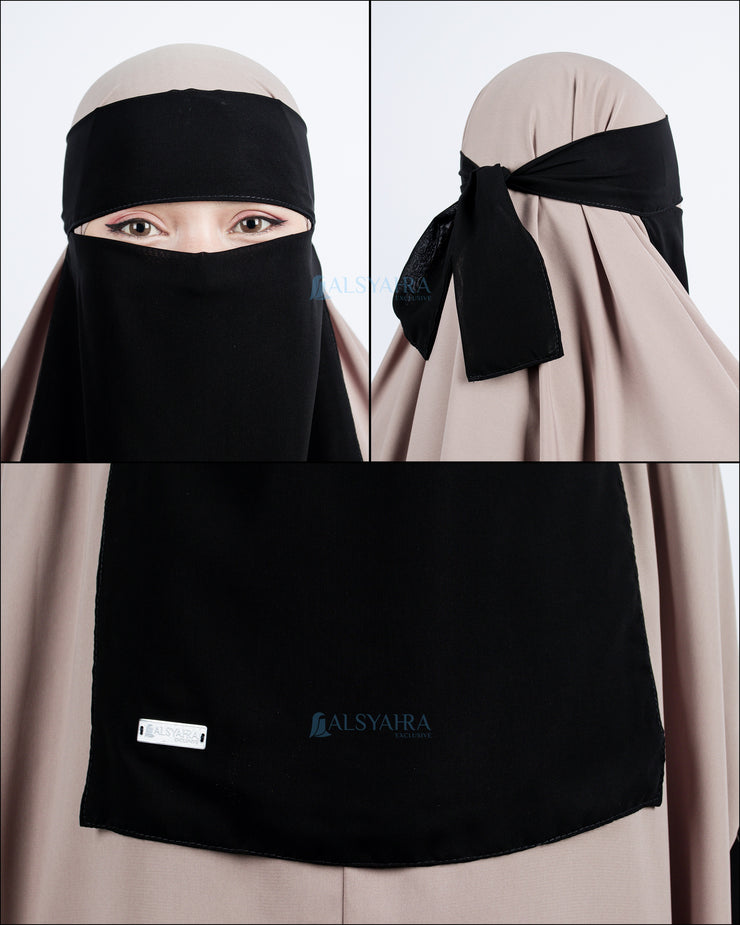 Niqab Bandana Sifon Jetblack Alsyahra Exclusive