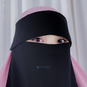 Niqab Poni Anatolia Sifon Silk Jetblack Alsyahra Exclusive