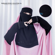 Niqab Poni Anatolia Sifon Silk Jetblack Alsyahra Exclusive