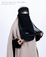 Niqab Poni Hijrah 2 Layer Sifon Jetblack Bisban Hitam Alsyahra Exclusive