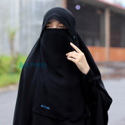 Alsyahra Exclusive Niqab Poni Kancing Raudhah Sifon Jetblack