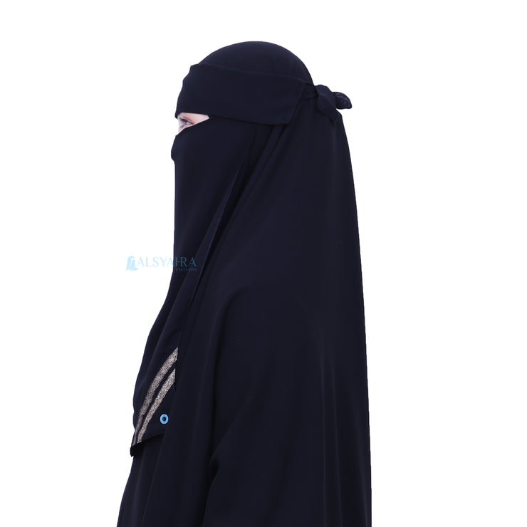 Niqab Poni Kiswah Sifon Silk Jetblack Alsyahra Exclusive