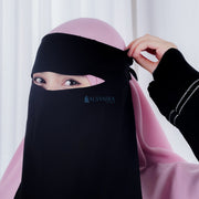 Niqab Poni Mediterania Sifon Silk Jetblack Alsyahra Exclusive