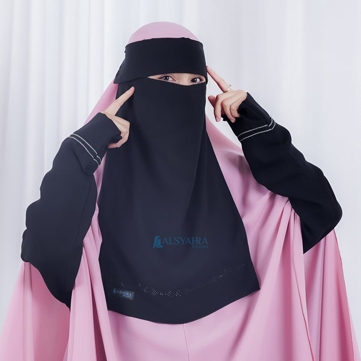 Niqab Poni Pulldown Anatolia Sifon Silk Jetblack Alsyahra Exclusive