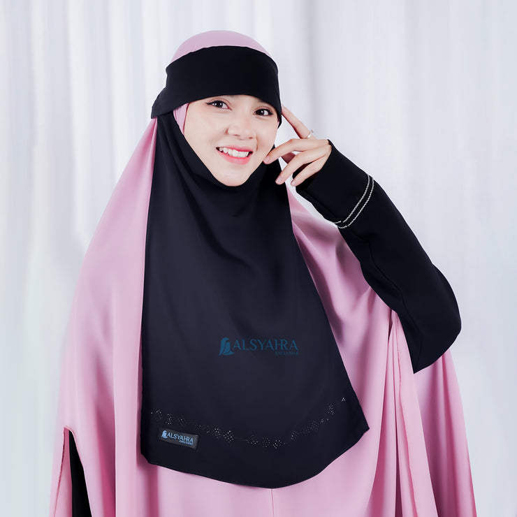 Niqab Poni Pulldown Anatolia Sifon Silk Jetblack Alsyahra Exclusive