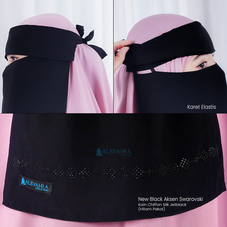 Niqab Poni Pulldown Anatolia Sifon Silk Jetblack Alsyahra Exclusive