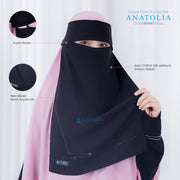 Niqab Poni Pulldown Anatolia Sifon Silk Jetblack Alsyahra Exclusive