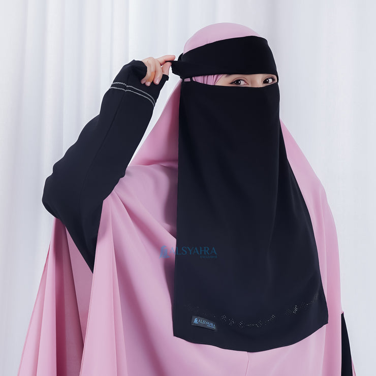 Niqab Poni Pulldown Anatolia Sifon Silk Jetblack Alsyahra Exclusive