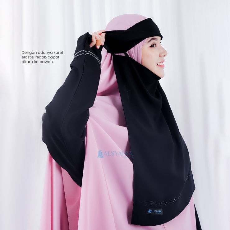 Niqab Poni Pulldown Anatolia Sifon Silk Jetblack Alsyahra Exclusive