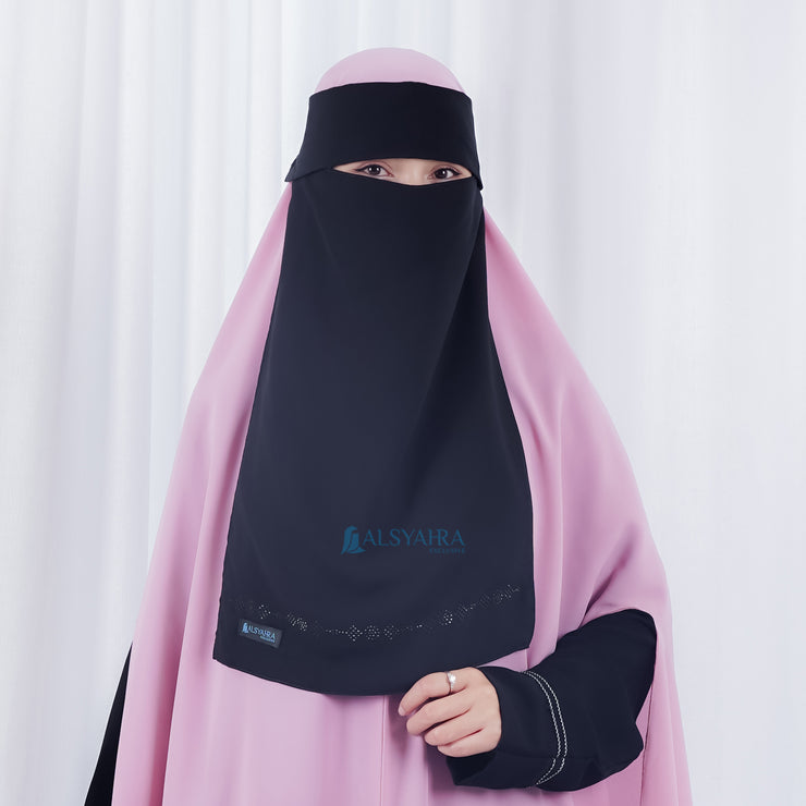 Niqab Poni Pulldown Anatolia Sifon Silk Jetblack Alsyahra Exclusive