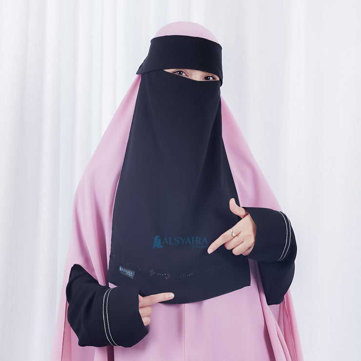 Niqab Poni Pulldown Anatolia Sifon Silk Jetblack Alsyahra Exclusive