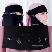 Alsyahra Exclusive Niqab Poni Pulldown Mediterania Sifon Silk Jetblack