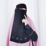 Alsyahra Exclusive Niqab Poni Pulldown Mediterania Sifon Silk Jetblack