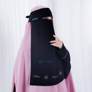 Alsyahra Exclusive Niqab Poni Pulldown Mediterania Sifon Silk Jetblack