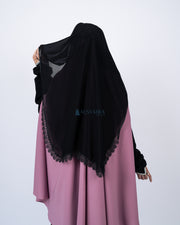 Niqab Yaman Alshams Chiffon Silk Jetblack Alsyahra Exclusive
