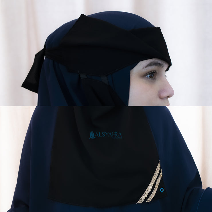 Niqab Poni Pulldown New Raaina Sifon Jetblack Alsyahra Exclusive