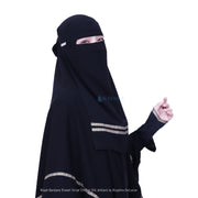 Niqab Bandana Kiswah Stripe Sifon Jetblack Alsyahra Exclusive