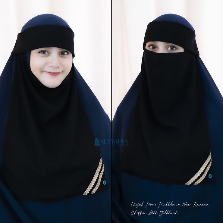 Niqab Poni Pulldown New Raaina Sifon Jetblack Alsyahra Exclusive