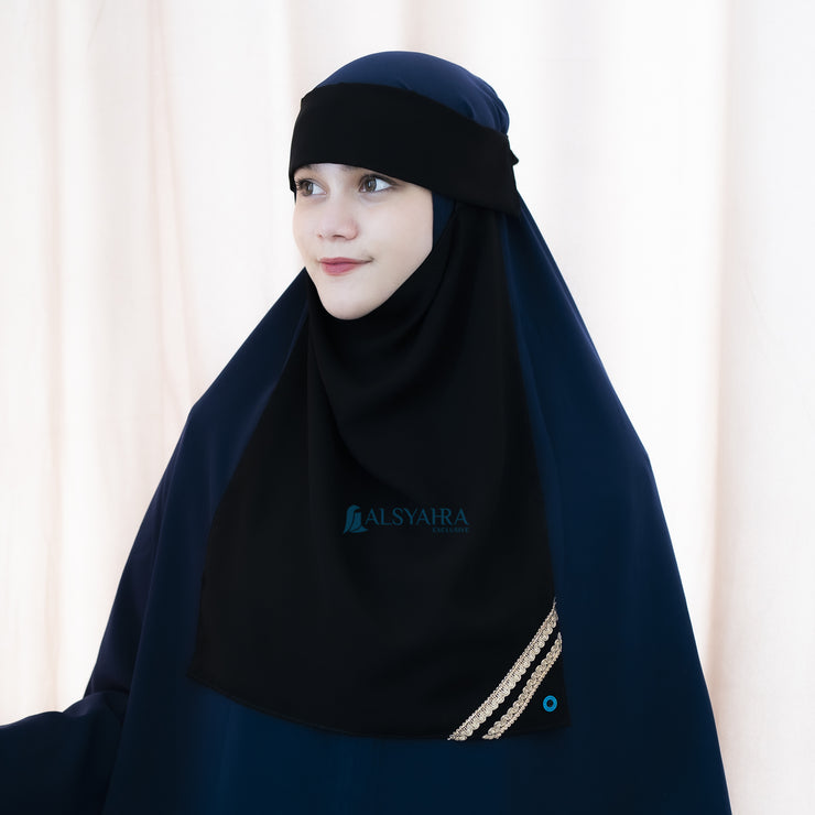 Niqab Poni Pulldown New Raaina Sifon Jetblack Alsyahra Exclusive