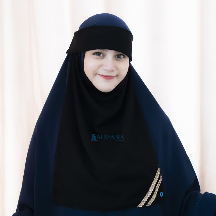 Niqab Poni Pulldown New Raaina Sifon Jetblack Alsyahra Exclusive