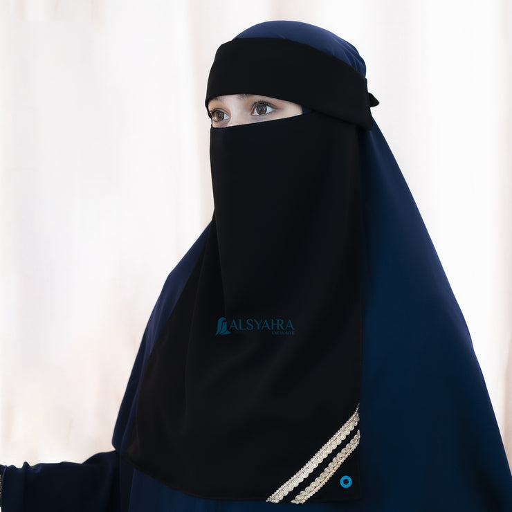 Niqab Poni Pulldown New Raaina Sifon Jetblack Alsyahra Exclusive