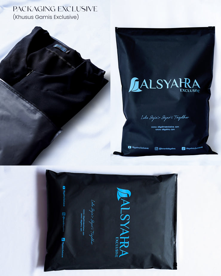 Abaya Gamis Syari Pita India Gold Jetblack Alsyahra Exclusive