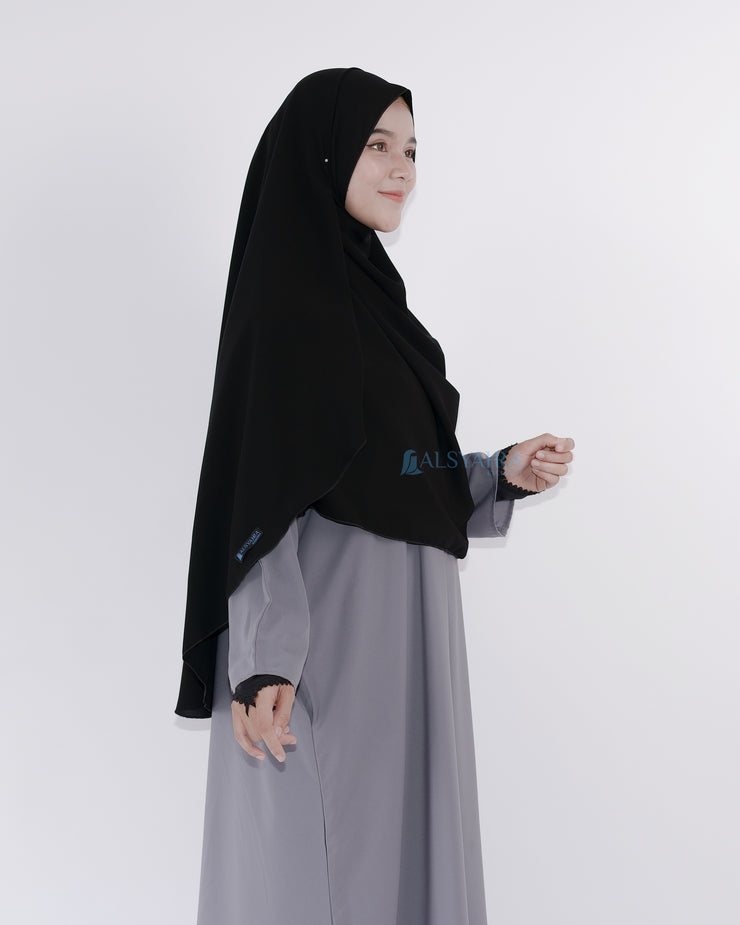 Set Pasmina Syari Hurun In Cadar Tali Size M Jetblack Alsyahra Exclusive