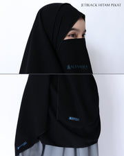 Set Pasmina Syari Hurun In Cadar Tali Size M Jetblack Alsyahra Exclusive