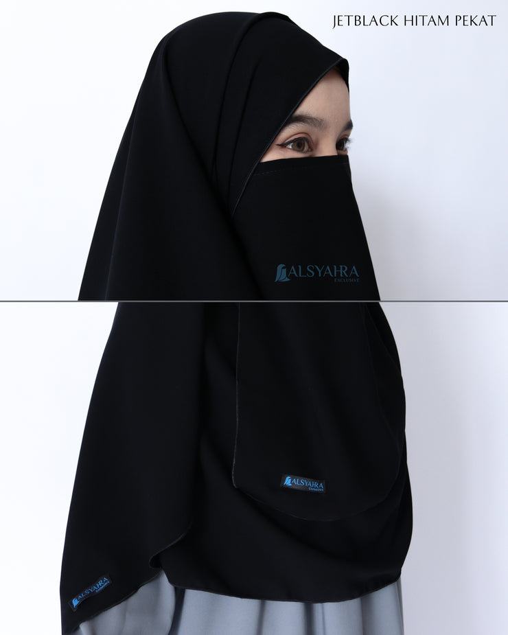 Set Pasmina Syari Hurun In Cadar Tali Size M Jetblack Alsyahra Exclusive