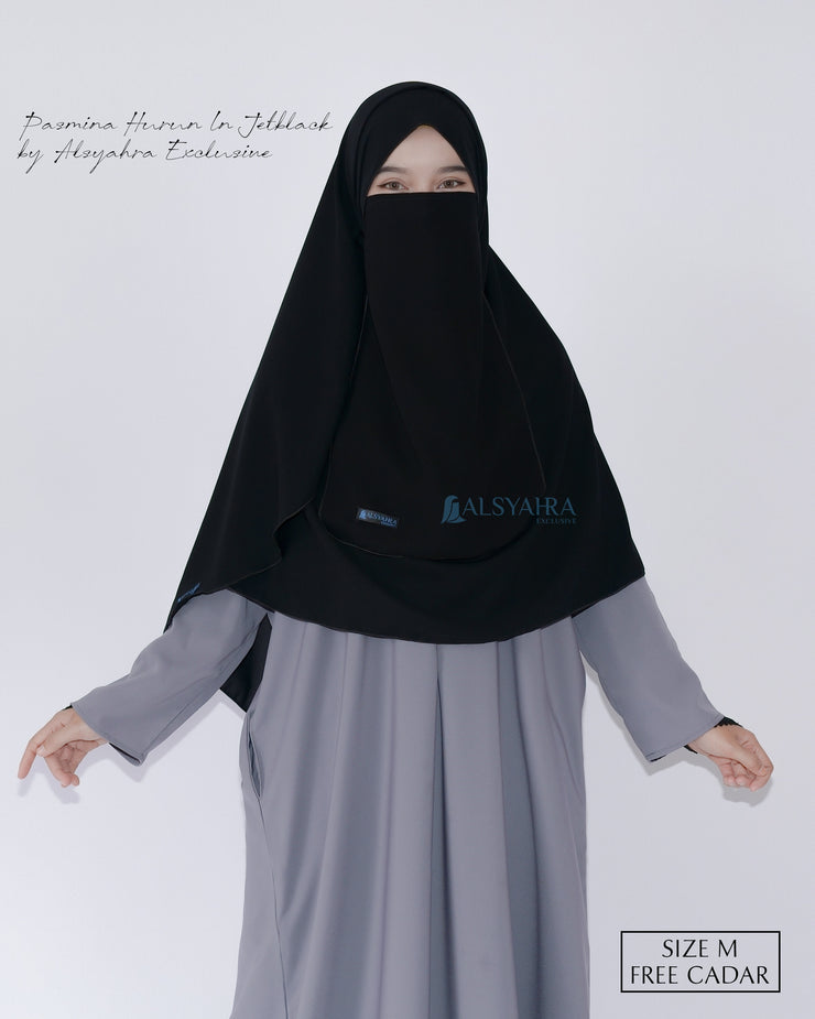 Set Pasmina Syari Hurun In Cadar Tali Size M Jetblack Alsyahra Exclusive