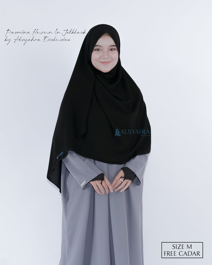 Set Pasmina Syari Hurun In Cadar Tali Size M Jetblack Alsyahra Exclusive