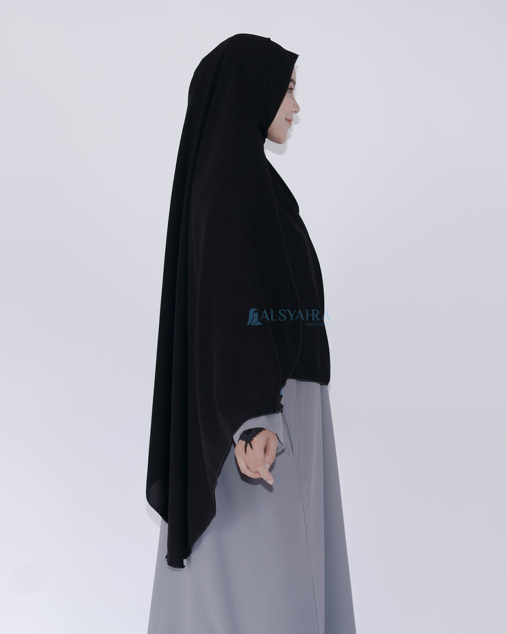 Set Pasmina Syari Hurun In Cadar Tali Size L Jetblack Alsyahra Exclusive