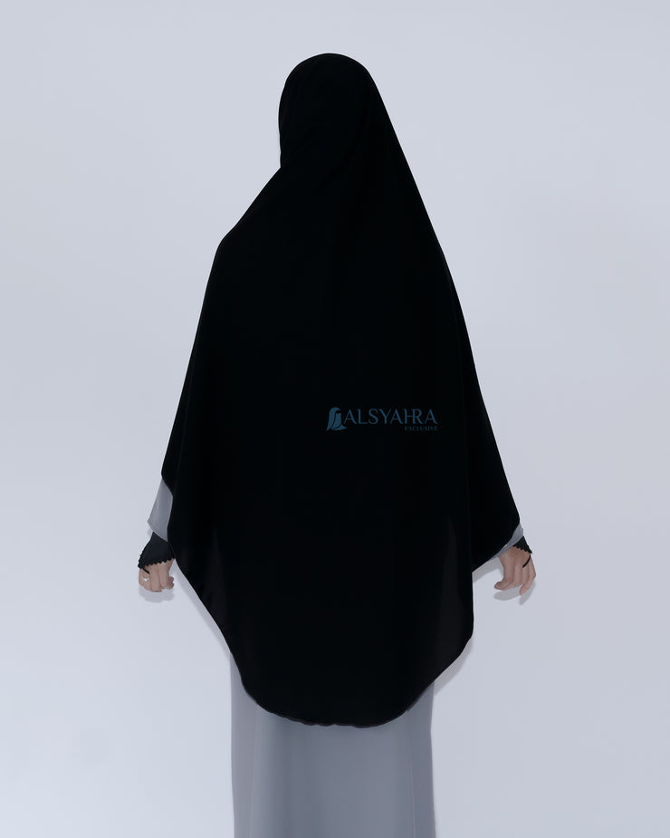 Set Pasmina Syari Hurun In Cadar Tali Size L Jetblack Alsyahra Exclusive