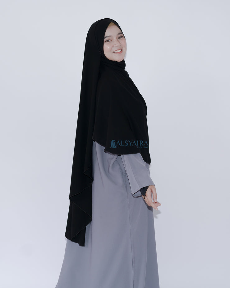 Set Pasmina Syari Hurun In Cadar Tali Size L Jetblack Alsyahra Exclusive