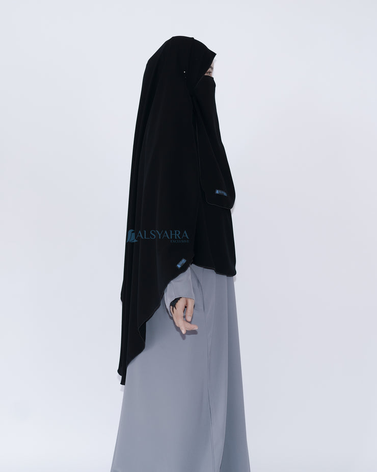 Set Pasmina Syari Hurun In Cadar Tali Size L Jetblack Alsyahra Exclusive