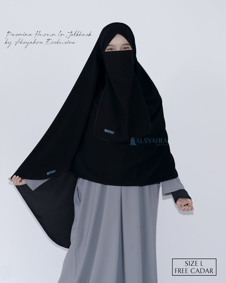 Set Pasmina Syari Hurun In Cadar Tali Size L Jetblack Alsyahra Exclusive