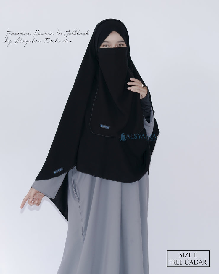 Set Pasmina Syari Hurun In Cadar Tali Size L Jetblack Alsyahra Exclusive