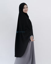 Set Pasmina Syari Hurun In Cadar Tali Size XL Jetblack Alsyahra Exclusive