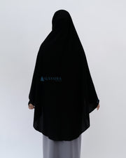 Set Pasmina Syari Hurun In Cadar Tali Size XL Jetblack Alsyahra Exclusive