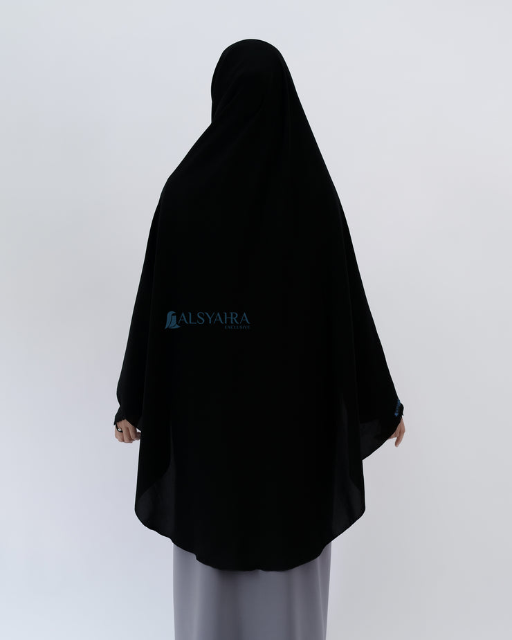 Set Pasmina Syari Hurun In Cadar Tali Size XL Jetblack Alsyahra Exclusive