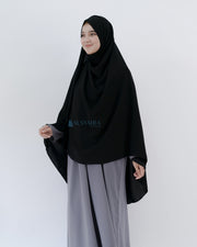 Set Pasmina Syari Hurun In Cadar Tali Size XL Jetblack Alsyahra Exclusive