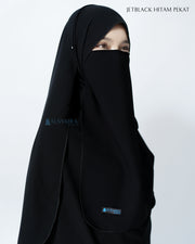Set Pasmina Syari Hurun In Cadar Tali Size XL Jetblack Alsyahra Exclusive
