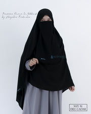 Set Pasmina Syari Hurun In Cadar Tali Size XL Jetblack Alsyahra Exclusive