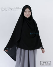 Set Pasmina Syari Hurun In Cadar Tali Size XL Jetblack Alsyahra Exclusive